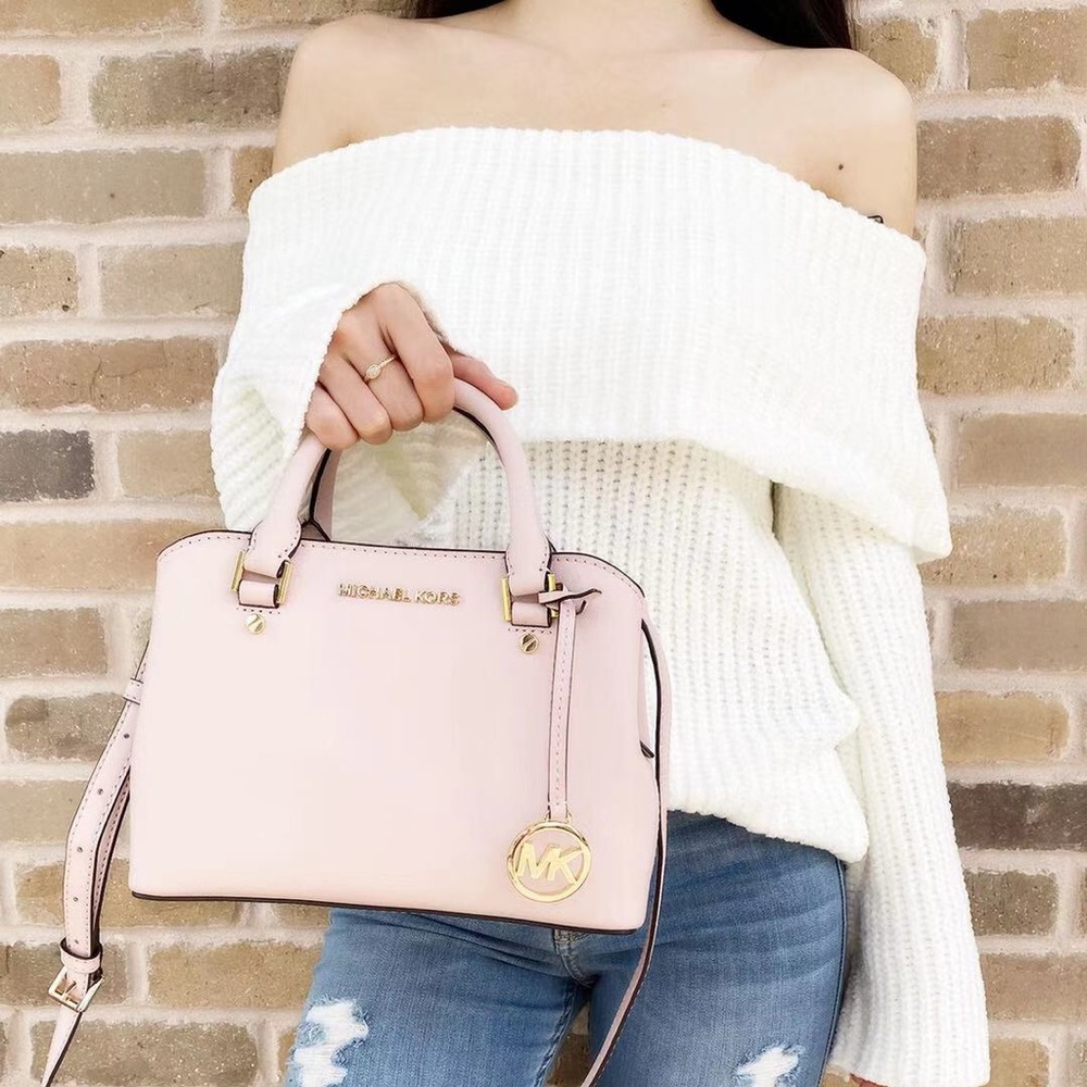 NWT Michael Kors Small Leather Satchel Crossbody - Picture 2 of 3